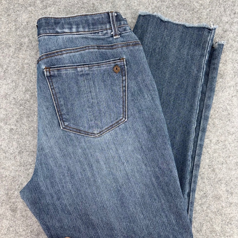 Democracy Ab solution Cropped Jeans Medium Wash Raw Hem B2046NTDH Womens 8